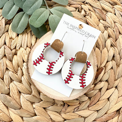 Baseball Hoop Earrings