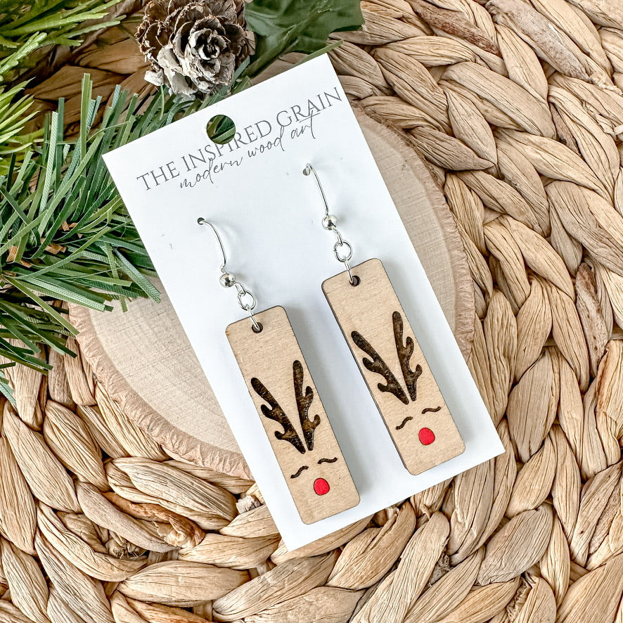Reindeer Bar Dangle Earrings