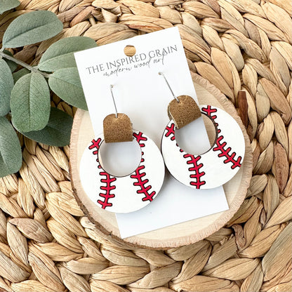 Baseball Hoop Earrings