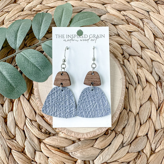 Trapezoid Earrings - Lilac Abstract