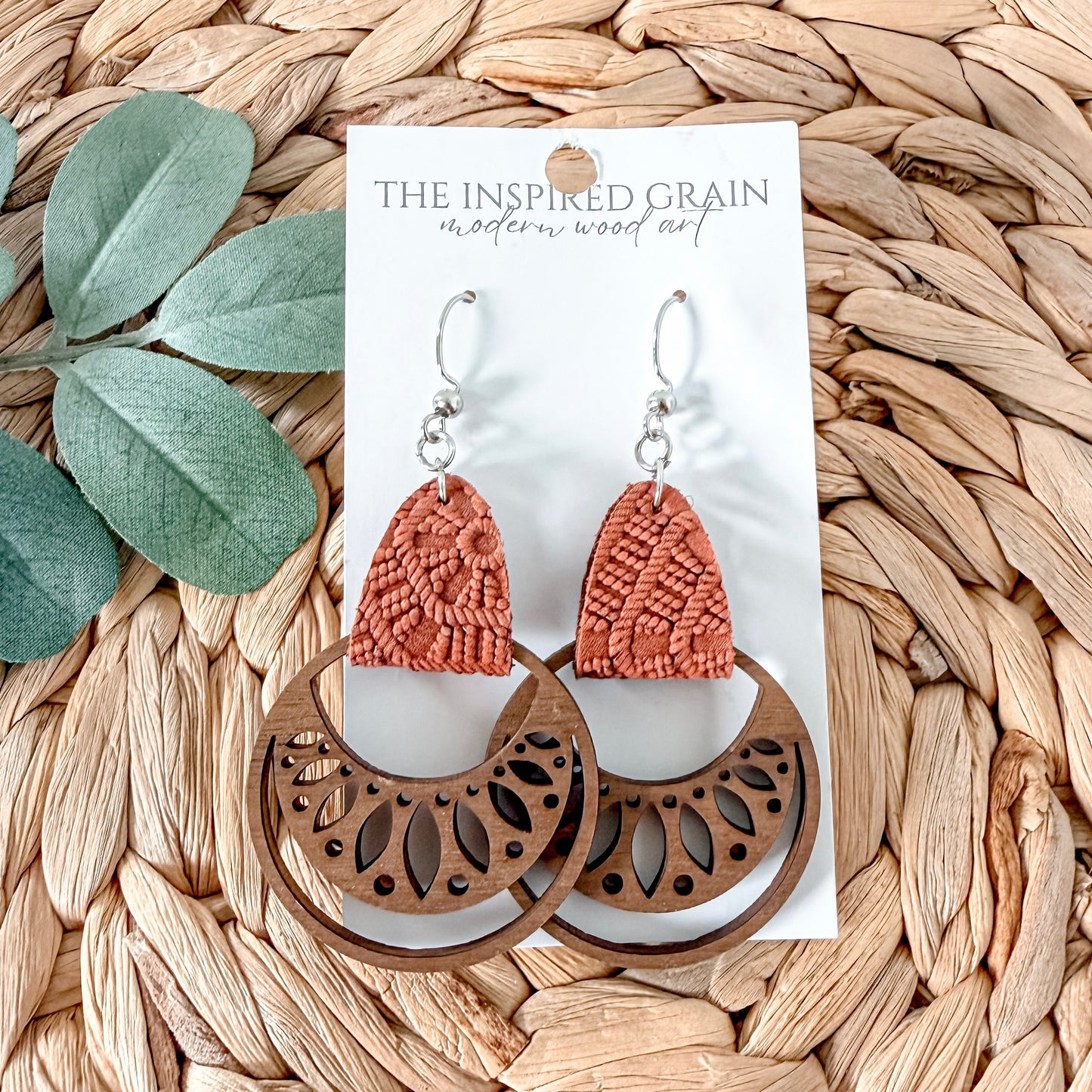 Boho Hoop Earrings - Cinnamon Lace