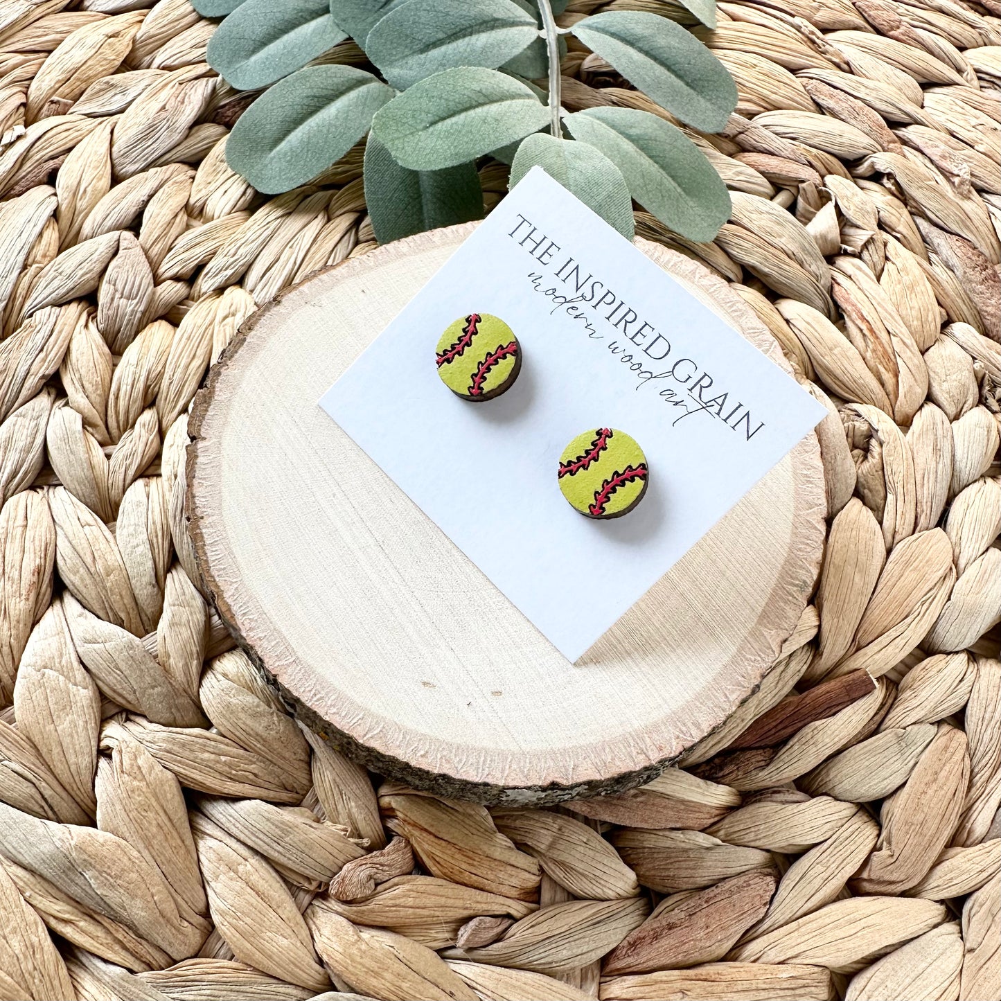 Softball Stud Earrings