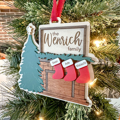 Christmas Stockings Family Name Ornament