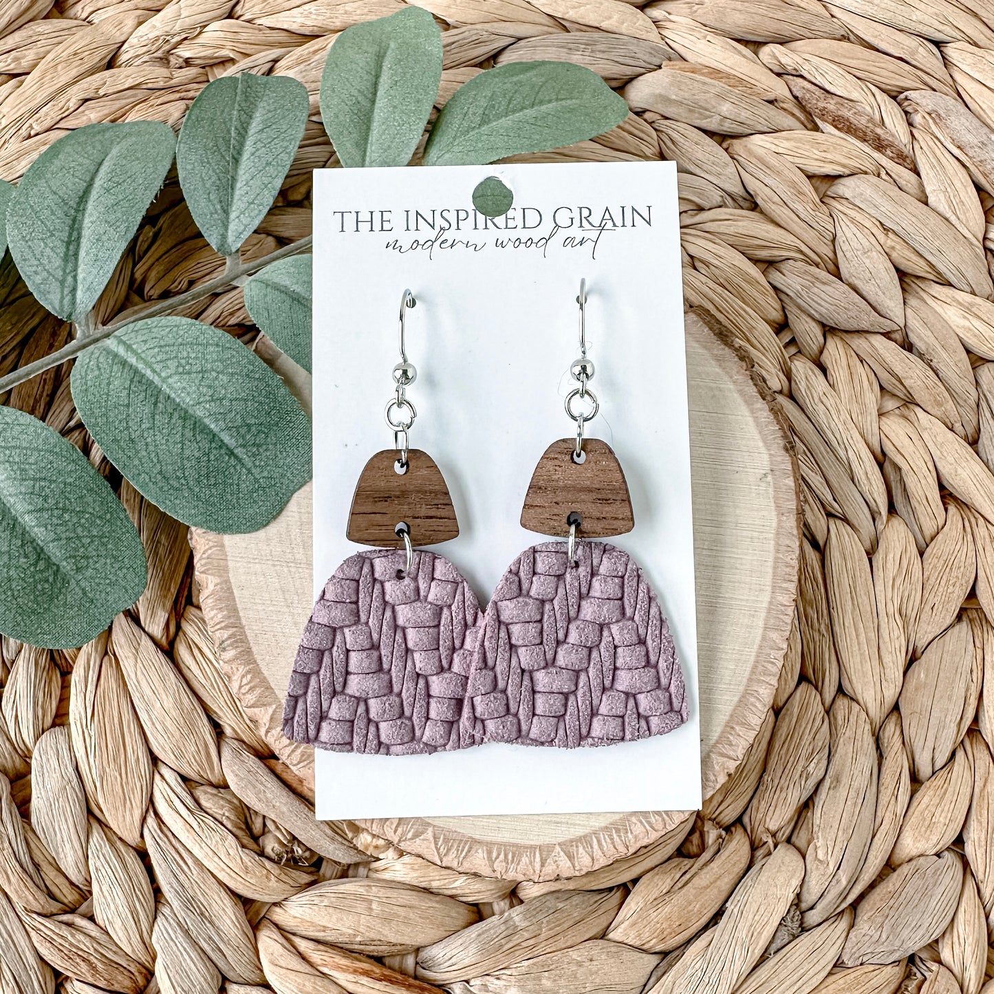Trapezoid Earrings - Lavender Knit