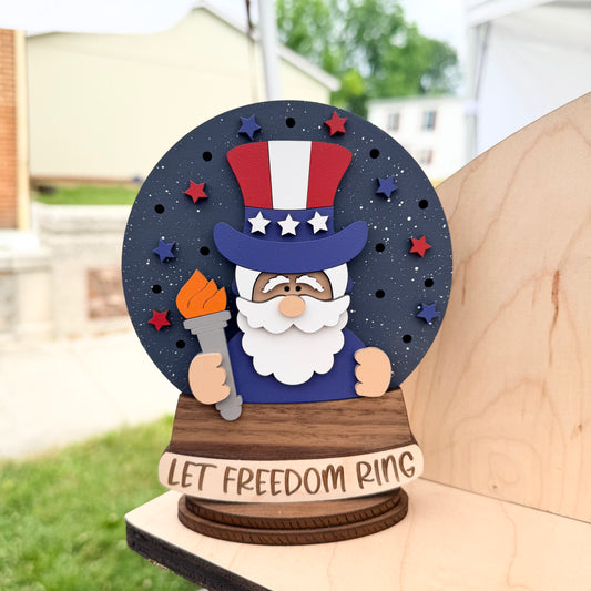 Uncle Sam Lighted Snow Globe