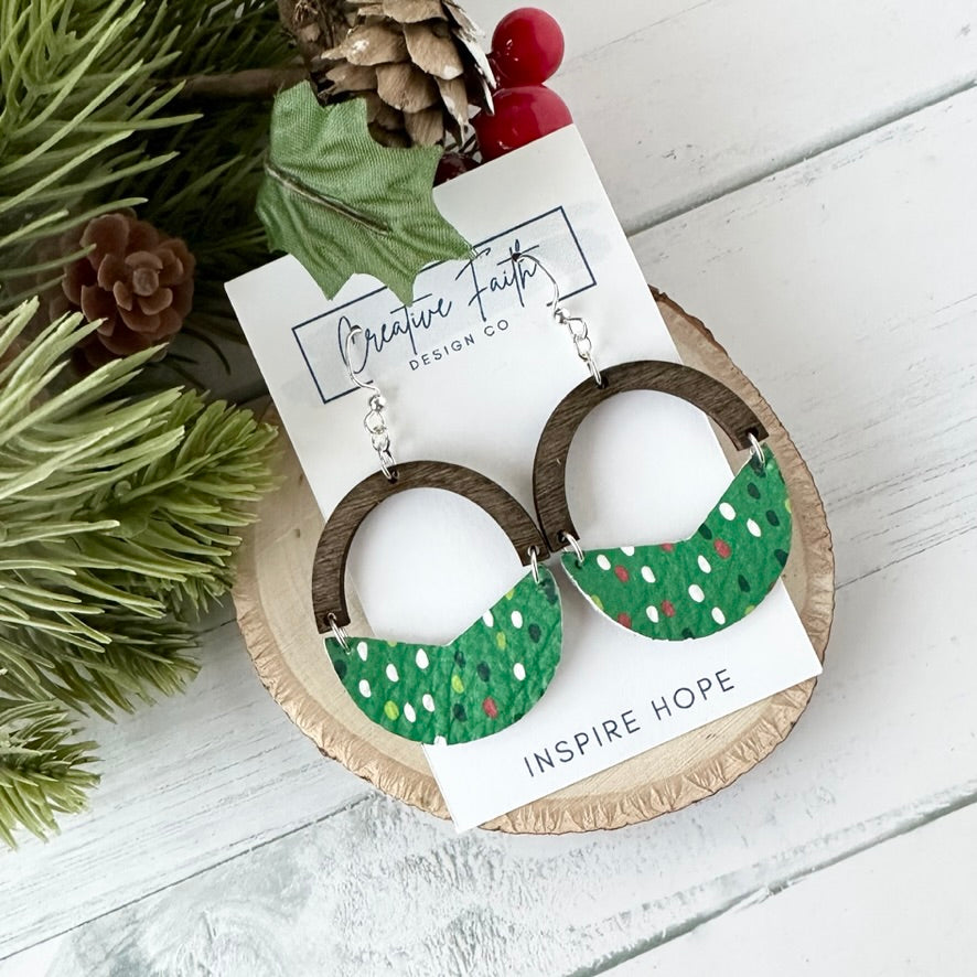 Split Arch Earrings - Holiday Rain