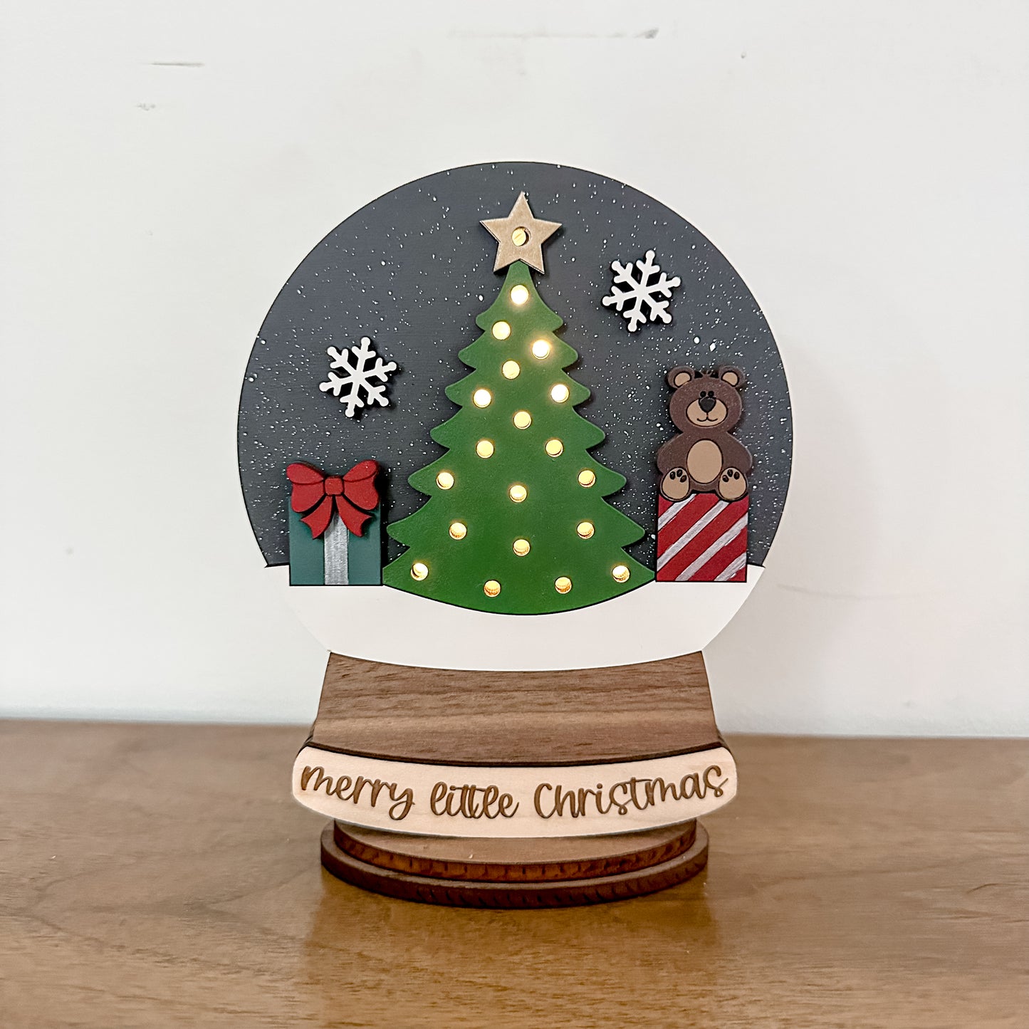 Christmas Tree Lighted Snow Globe