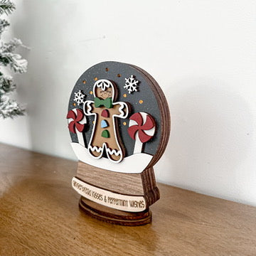 Gingerbread Lighted Snow Globe