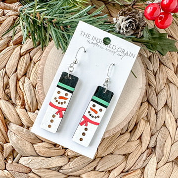 Snowman Bar Dangle Earrings