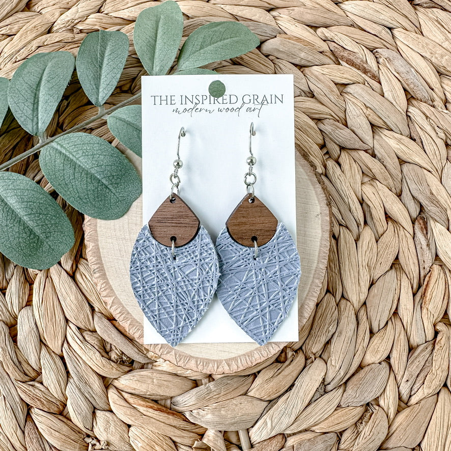 Split Petal Earrings - Lilac Abstract