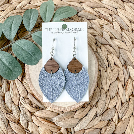 Split Petal Earrings - Lilac Abstract