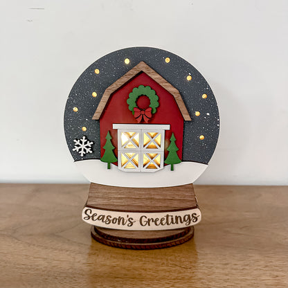Red Barn Lighted Snow Globe