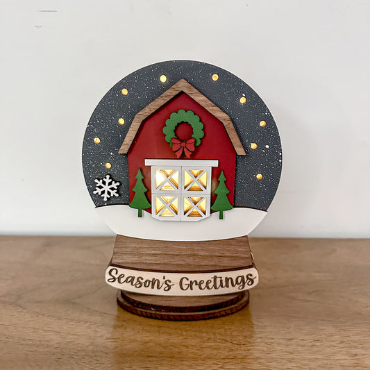 Red Barn Lighted Snow Globe