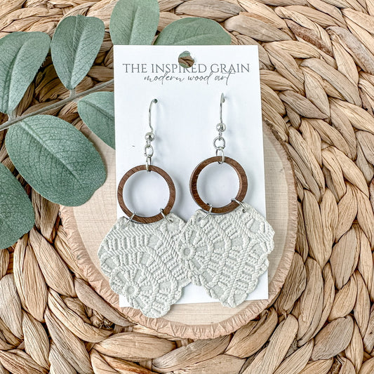 Scallop Hoop Earrings - Stone Lace