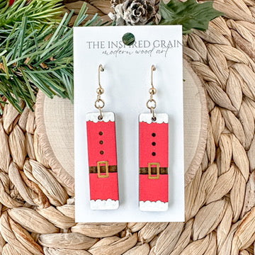 Santa Suit Bar Dangle Earrings