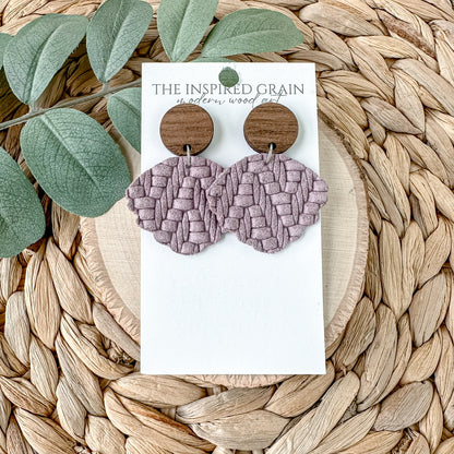 Scallop Earrings - Lavender Knit