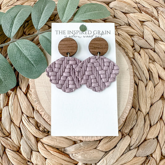 Scallop Earrings - Lavender Knit