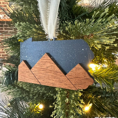 PA Mountains Christmas Ornament