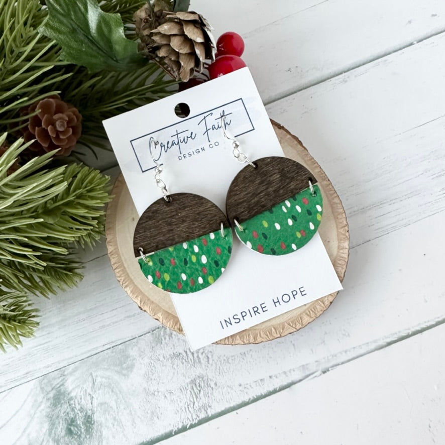 Split Circle Earrings - Holiday Rain