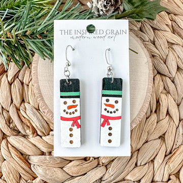 Snowman Bar Dangle Earrings