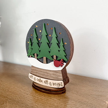 Pine Trees Lighted Snow Globe