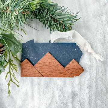 PA Mountains Christmas Ornament