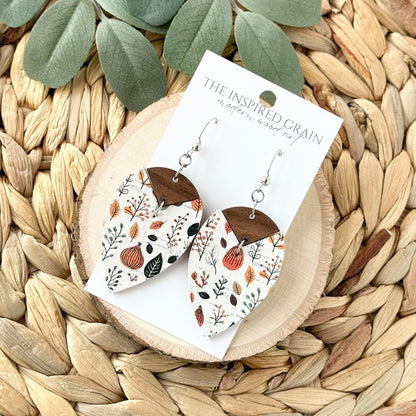 Reverse Teardrop Earrings - Fall Leaves