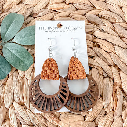 Radial Hoop Earrings - Pumpkin Orange