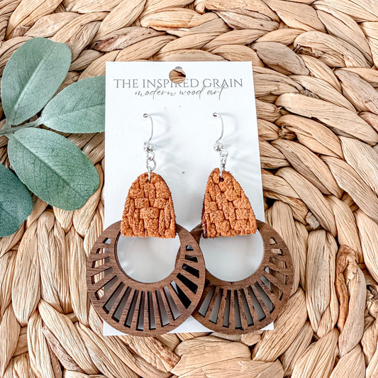 Radial Hoop Earrings - Pumpkin Orange