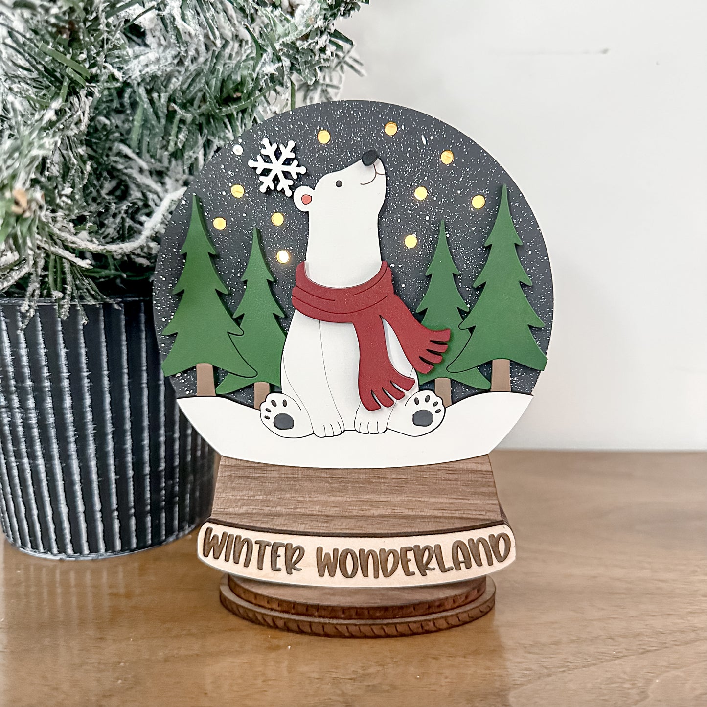 Polar Bear Lighted Snow Globe