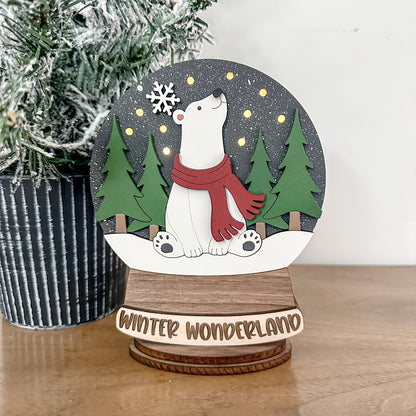 Polar Bear Lighted Snow Globe