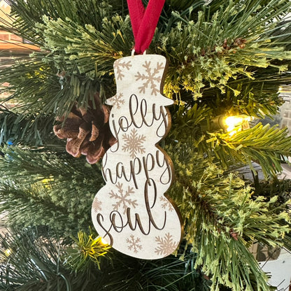 Snowman Christmas Ornament - Jolly happy soul