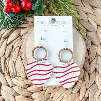 Scallop Hoop Earrings - Christmas Cake