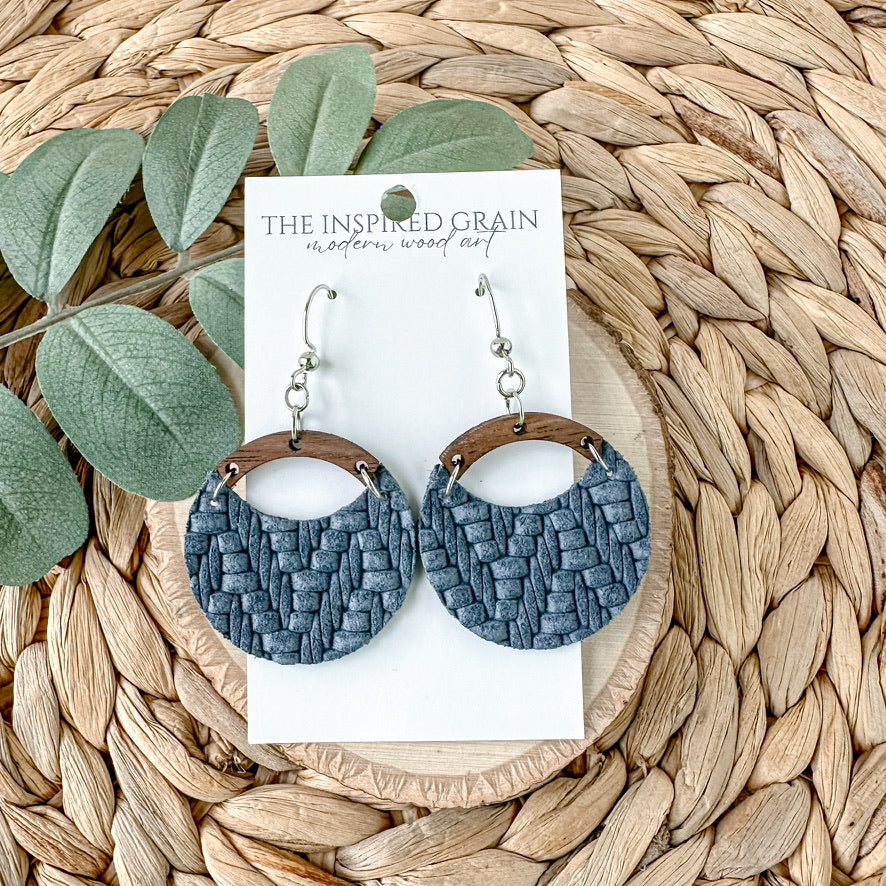 Round Arch Earrings - Denim Knit