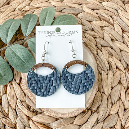 Round Arch Earrings - Denim Knit