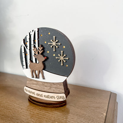 Reindeer Lighted Snow Globe