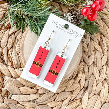 Santa Suit Bar Dangle Earrings