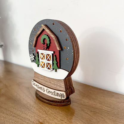 Red Barn Lighted Snow Globe