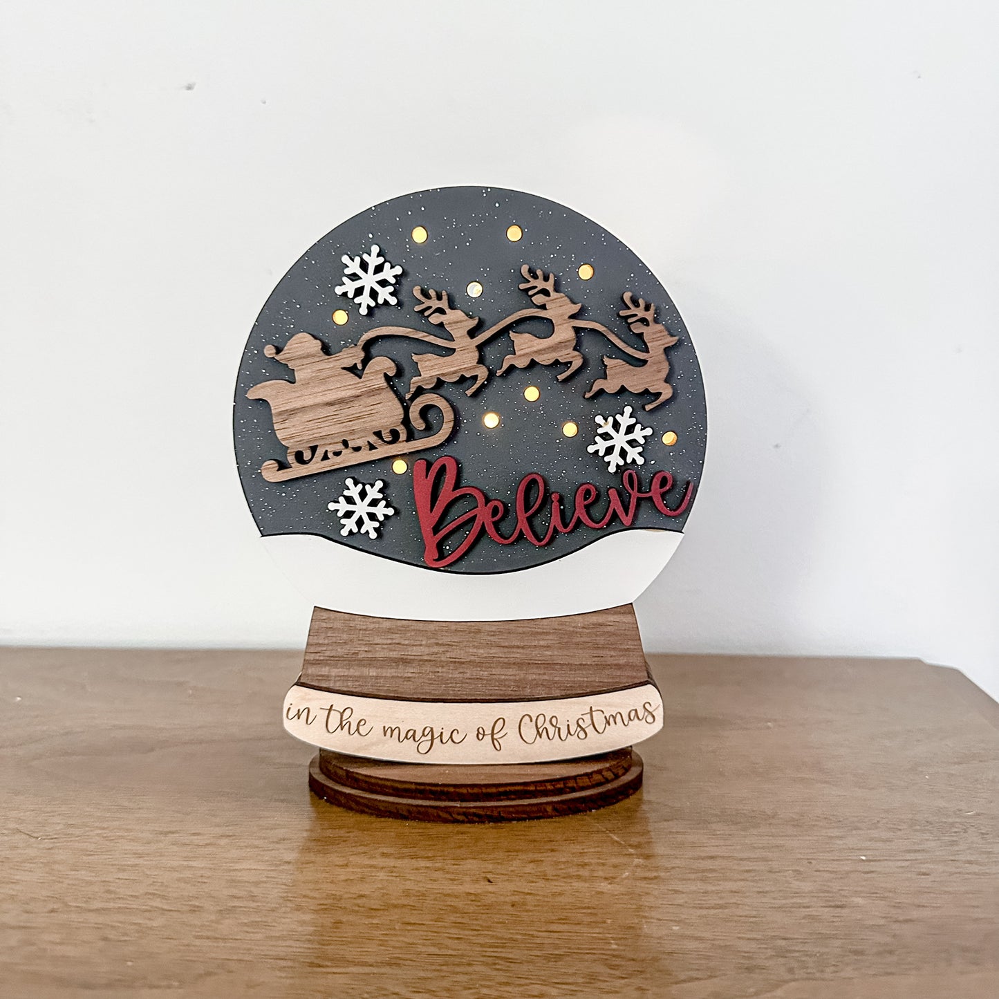 Believe Lighted Snow Globe