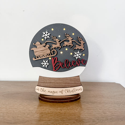 Believe Lighted Snow Globe