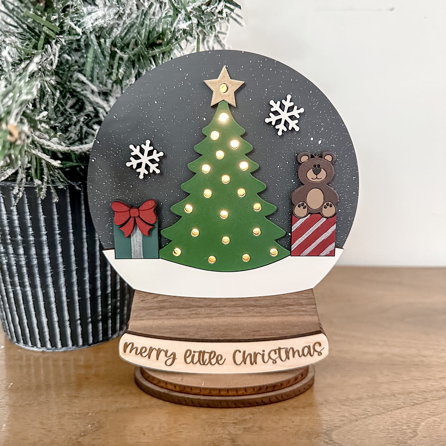 Christmas Tree Lighted Snow Globe