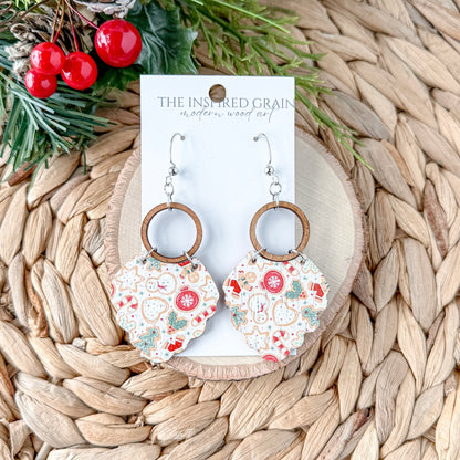 Scallop Hoop Earrings - Christmas Cookies