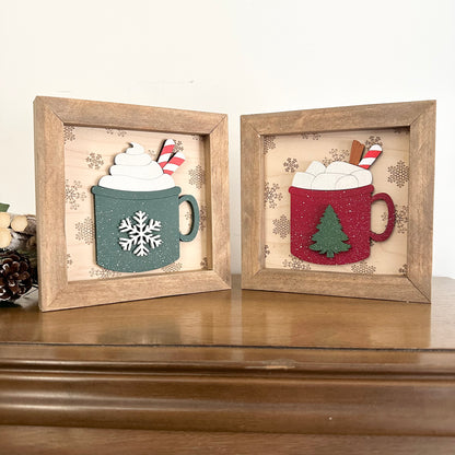 Snowflake Mug mini 3D wood sign
