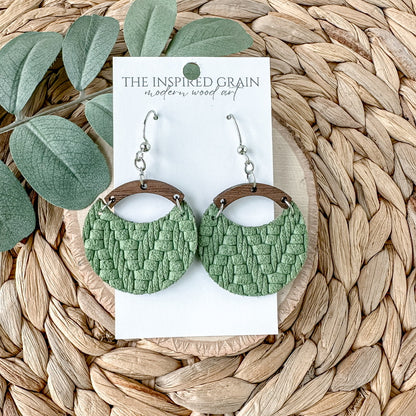 Round Arch Earrings - Fern Knit