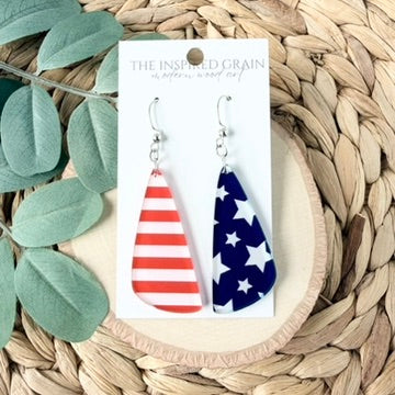 Oblong Earrings - Stars & Stripes