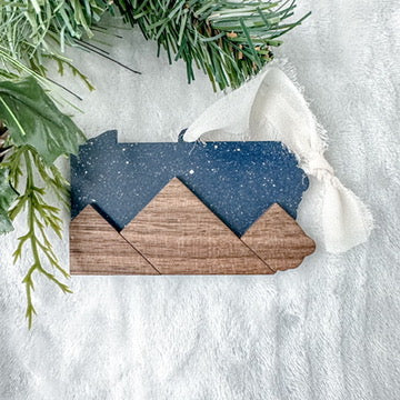 PA Mountains Christmas Ornament