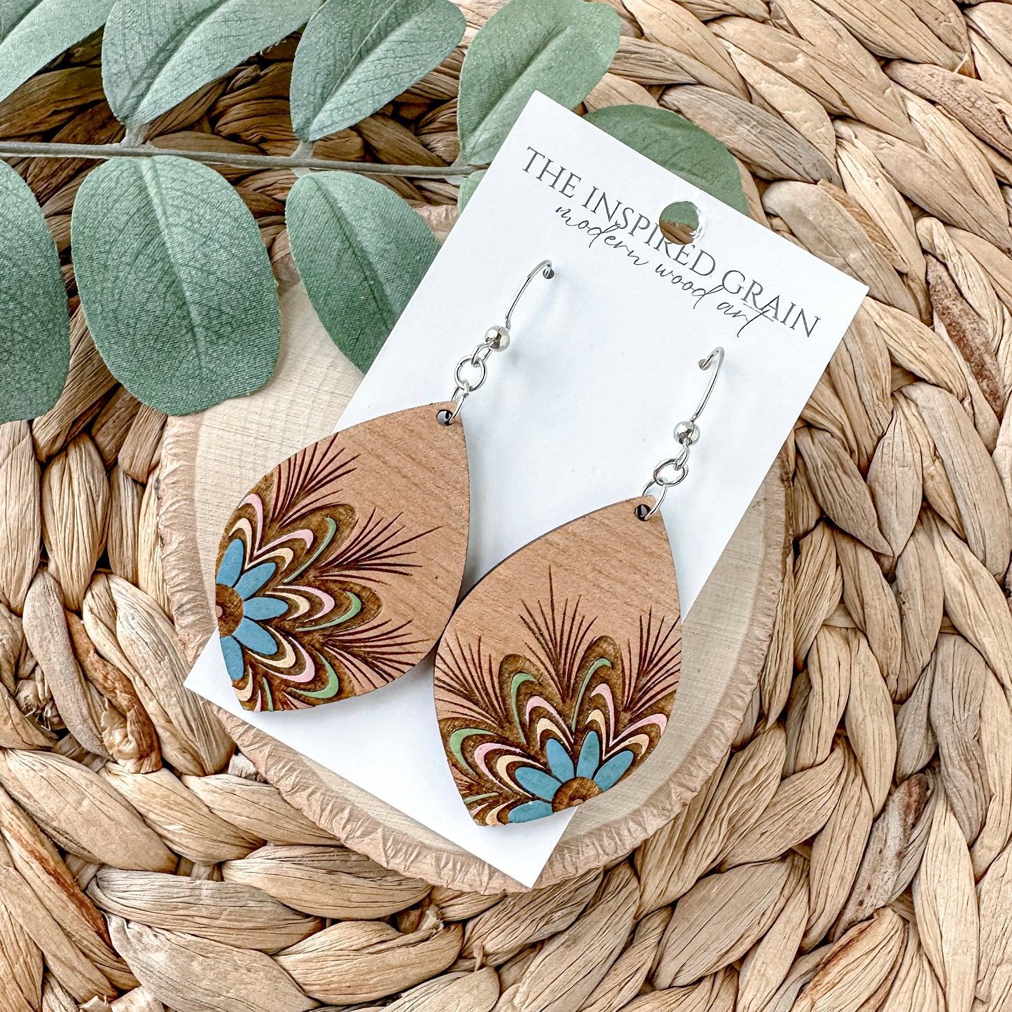 Peacock Petal Earrings