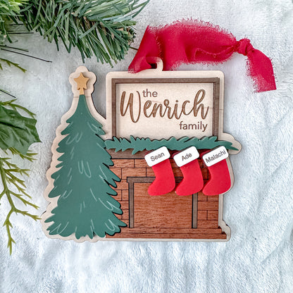 Christmas Stockings Family Name Ornament