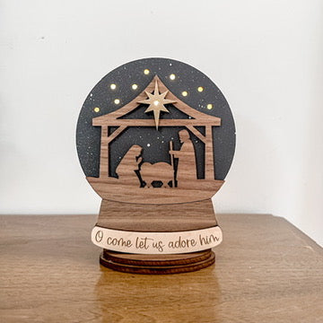 Manger Lighted Snow Globe