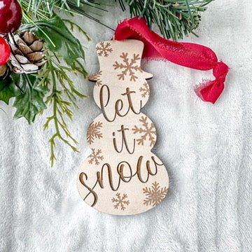 Snowman Christmas Ornament - Let it Snow